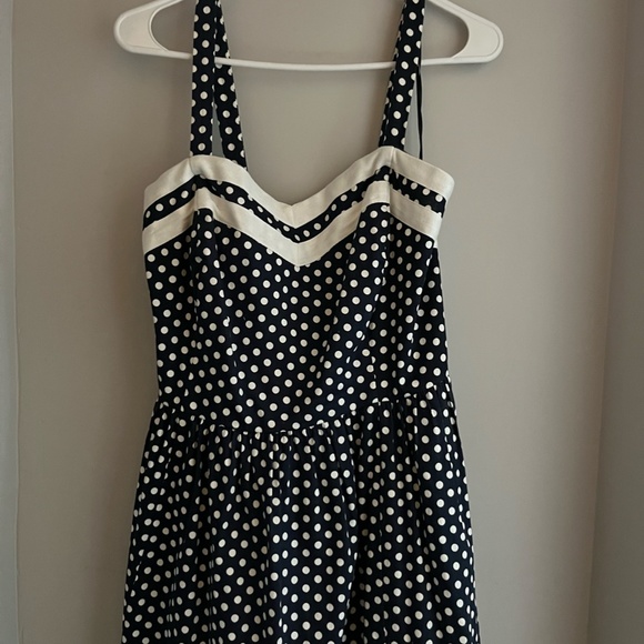 Navy Blue White Polka Dot dress, Bea & Dot by Modcloth, Size 1X - Picture 4 of 9